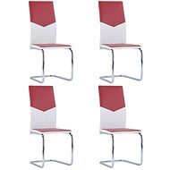 Cantilever dining chairs 4 pcs burgundy faux leather - Dining Chair