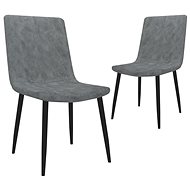 Dining chair 2 pcs gray faux leather - Dining Chair