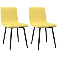 Dining chairs 2 pcs yellow textile - Dining Chair