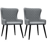Dining chairs 2 pcs light gray textile - Dining Chair