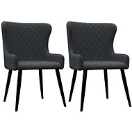 Dining chairs 2 pcs dark gray textile - Dining Chair