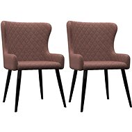 Dining chairs 2 pcs brown textile - Dining Chair