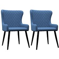 Dining chairs 2 pcs blue textile - Dining Chair
