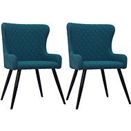Dining chairs 2 pcs blue velvet - Dining Chair