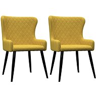 Dining chairs 2 pcs yellow velvet - Dining Chair