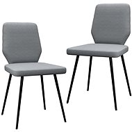 Dining chairs 2 pcs light gray textile - Dining Chair