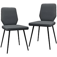 Dining chairs 2 pcs dark gray textile - Dining Chair