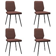 Dining chairs 4 pcs brown textile - Dining Chair