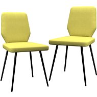 Dining chairs 2 pcs lime yellow textile - Dining Chair