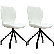 Dining chair 2 pcs white faux leather - Dining Chair