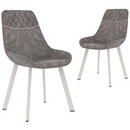 Dining chair 2 pcs gray faux leather - Dining Chair
