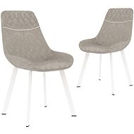 Dining chair 2 pcs light gray faux leather - Dining Chair