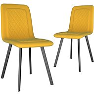 Dining chairs 2 pcs yellow velvet - Dining Chair