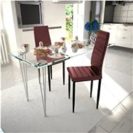 Dining chair 2 pieces burgundy faux leather - Dining Chair