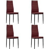 Dining chairs 4 pcs burgundy faux leather - Dining Chair