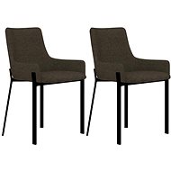 Dining chairs 2 pcs brown textile - Dining Chair