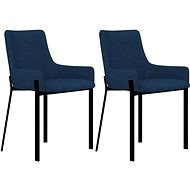 Dining chairs 2 pcs blue textile - Dining Chair