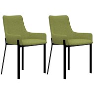 Dining chairs 2 pcs green textile - Dining Chair