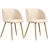 Dining chairs 2 pcs cream textile - Dining Chair