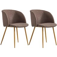 Dining chairs 2 pcs brown textile - Dining Chair