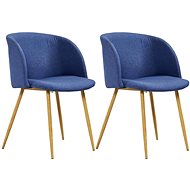 Dining chairs 2 pcs blue textile - Dining Chair