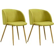 Dining chairs 2 pcs green textile - Dining Chair