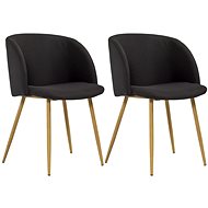 Dining chairs 2 pcs black textile - Dining Chair