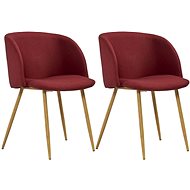 Dining chairs 2 pcs burgundy textile - Dining Chair