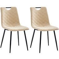 Dining chair 2 pieces of cream faux leather - Dining Chair