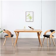 Dining chairs 2 pcs black bent wood and artificial leather - Dining Chair