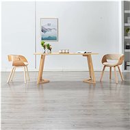 Dining chair cream bent wood and artificial leather - Dining Chair