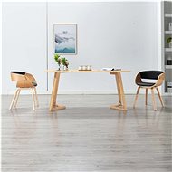 Dining chair black bent wood and artificial leather - Dining Chair