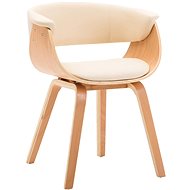 Dining chair cream bent wood and artificial leather - Dining Chair