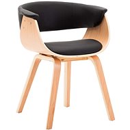 Dining chair black bent wood and artificial leather - Dining Chair