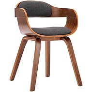 Dining chair dark gray textile and bent wood - Dining Chair