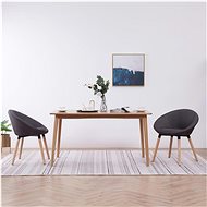 Dining chairs 2 pcs dark gray textile - Dining Chair