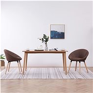 Dining chairs 2 pcs brown textile - Dining Chair