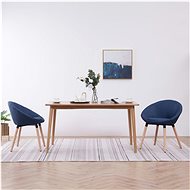 Dining chairs 2 pcs blue textile - Dining Chair