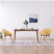 Dining chairs 2 pcs yellow textile - Dining Chair