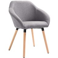 Dining chair light gray textile - Dining Chair