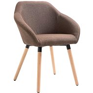 Dining chair brown textile - Dining Chair