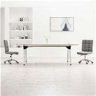Dining chairs 2 pcs light gray textile - Dining Chair