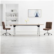 Dining chairs 2 pcs brown textile - Dining Chair