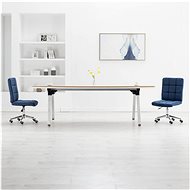Dining chairs 2 pcs blue textile - Dining Chair