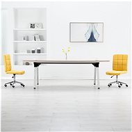 Dining chairs 2 pcs yellow textile - Dining Chair