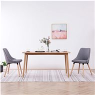 Dining chairs 2 pcs light gray textile - Dining Chair