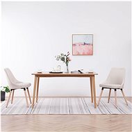 Dining chairs 2 pcs cream textile - Dining Chair