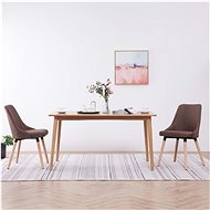 Dining chairs 2 pcs brown textile - Dining Chair