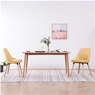 Dining chairs 2 pcs yellow textile - Dining Chair