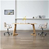 Swivel dining chairs 2 pcs cream textile - Dining Chair